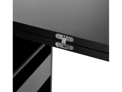 Móvel De Bar* Armário de bar giratório - Mesa de bar com 2 portas de vidro e 2 compartimentos de arrumação abertos - tampo giratório Preto