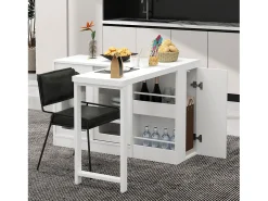 Móvel De Bar| Armário de bar giratório preto - Mesa de bar com 2 portas de vidro e 2 compartimentos de arrumação abertos - tampo giratório Branco