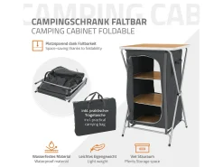 Móvel De Arrumação*ECD Germany Armário de campismo para todos os fins Mesa dobrável para campismo Cozinha de campismo Armário de piquenique Castanho