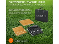 Móvel De Arrumação*ECD Germany Armário de campismo para todos os fins Mesa dobrável para campismo Cozinha de campismo Armário de piquenique Castanho