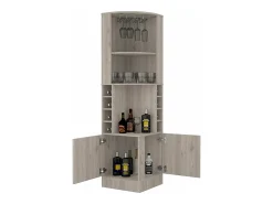 Móvel De Bar|TuHome Armário de canto Syrah, com suporte para copos , 180.59 cm X 46.73 cm X 46.73 cm , / prateado Cinzento