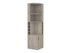 Móvel De Bar|TuHome Armário de canto Syrah, com suporte para copos , 180.59 cm X 46.73 cm X 46.73 cm , / prateado Cinzento