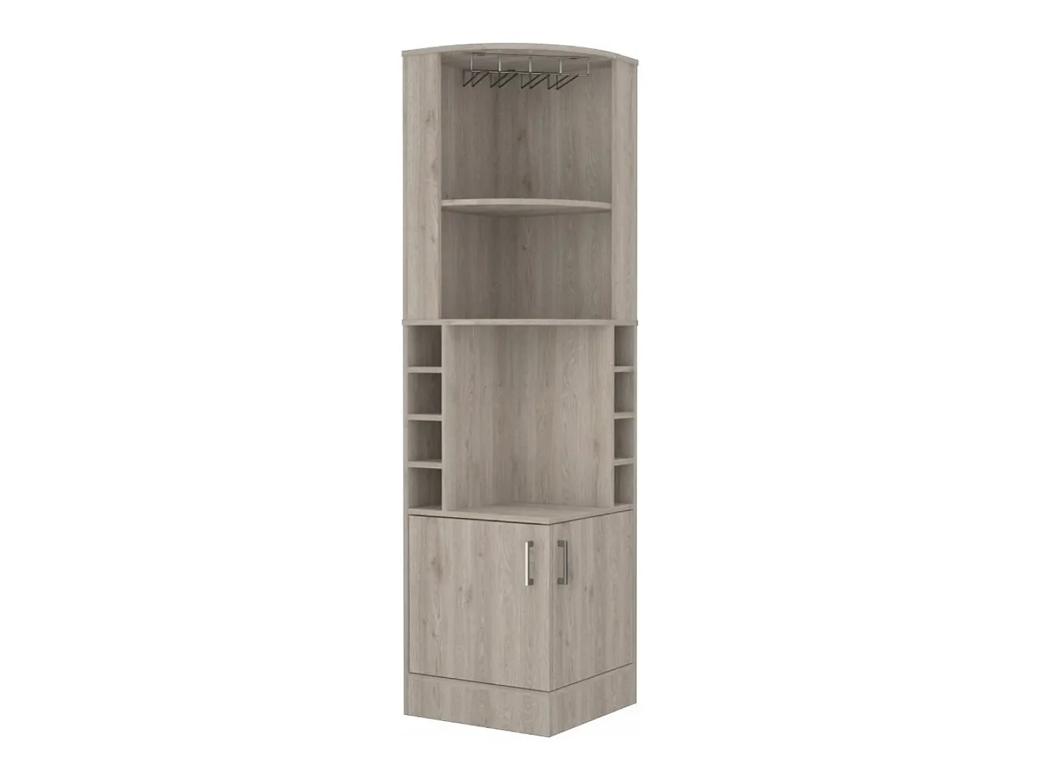 Móvel De Bar|TuHome Armário de canto Syrah, com suporte para copos , 180.59 cm X 46.73 cm X 46.73 cm , / prateado Cinzento