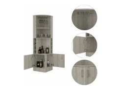 Móvel De Bar|TuHome Armário de canto Syrah, com suporte para copos , 180.59 cm X 46.73 cm X 46.73 cm , / prateado Cinzento
