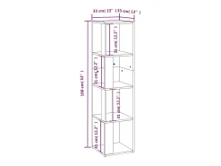 Outlet vidaxl Armário de canto 33x33x132 cm contraplacado Preto