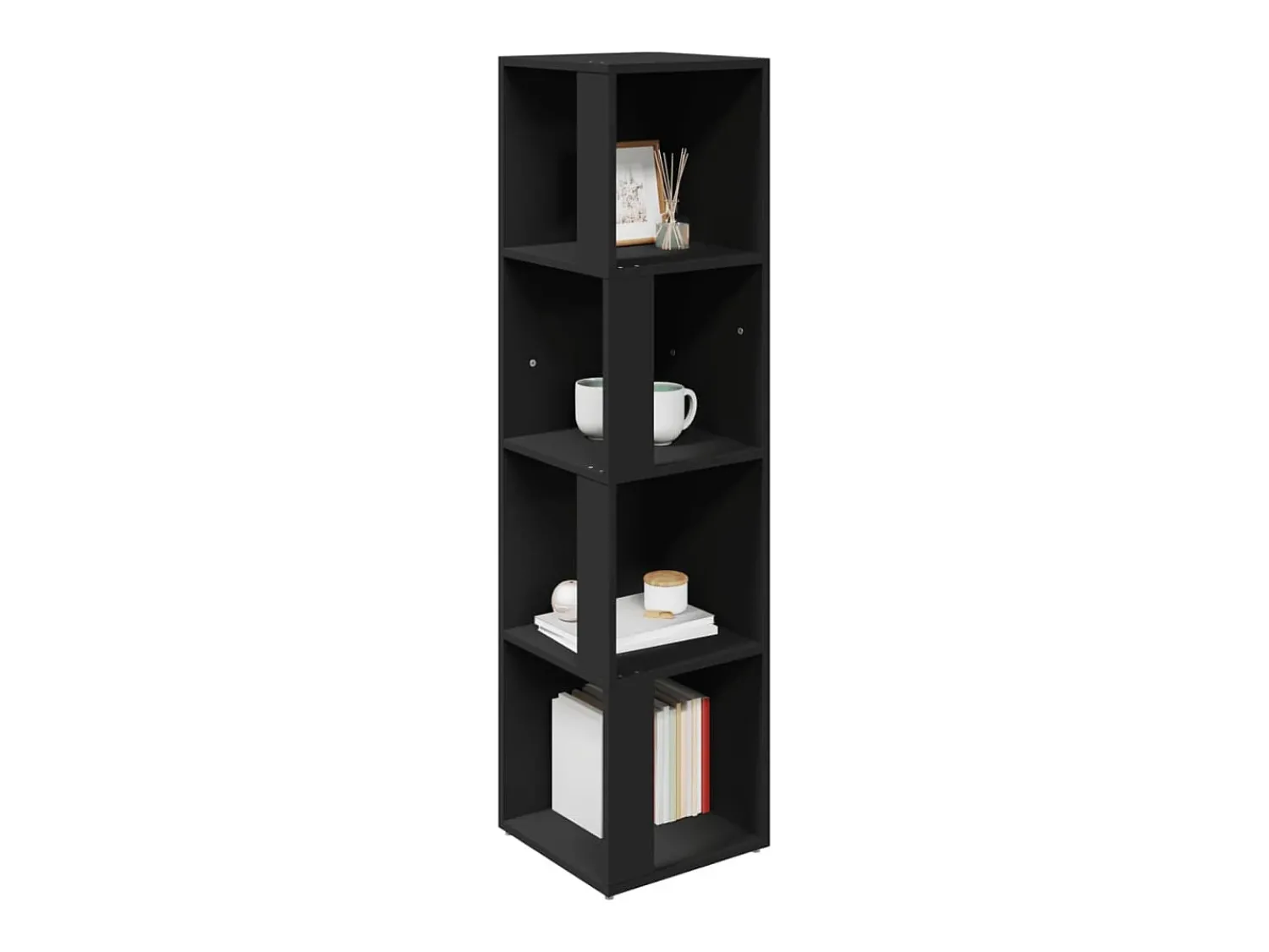 Outlet vidaxl Armário de canto 33x33x132 cm contraplacado Preto