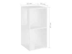 New vidaxl Armário de canto 33x33x67 cm derivados de madeira Branco