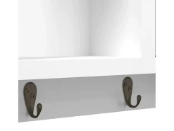 Cabide De Pé*vidaxl Armário de chaves 40x8,5x20 cm derivados de madeira/aço Branco
