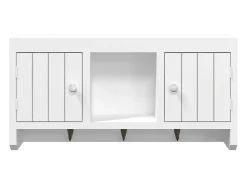 Cabide De Pé*vidaxl Armário de chaves 40x8,5x20 cm derivados de madeira/aço Branco