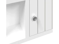 Cabide De Pé*vidaxl Armário de chaves 40x8,5x20 cm derivados de madeira/aço Branco