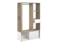 Outlet Armário de corredor em carvalho amadeirado/ com armazenamento 183x110x40 cm Branco