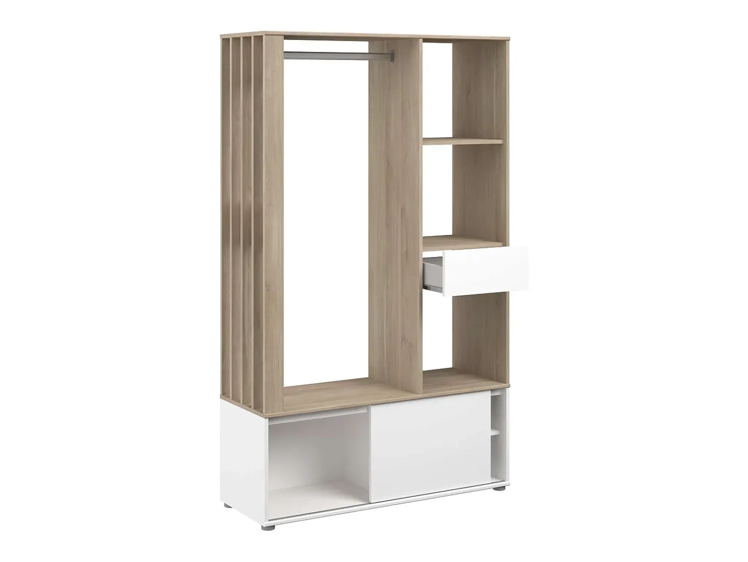Outlet Armário de corredor em carvalho amadeirado/ com armazenamento 183x110x40 cm Branco
