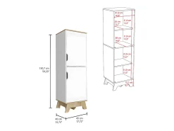 Mesa De Apoio|TuHome Armário de cozinha alto Pamplona em melamina com 4 prateleiras e 2 portas , 150.62 cm X 44.95 cm X 39.87 cm , Multicolor Multicor