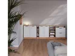 Móvel De Arrumação*Vicco Armário de cozinha para sótão inclinado casa de campo branca 60x46x81.6 r-line Branco sujo
