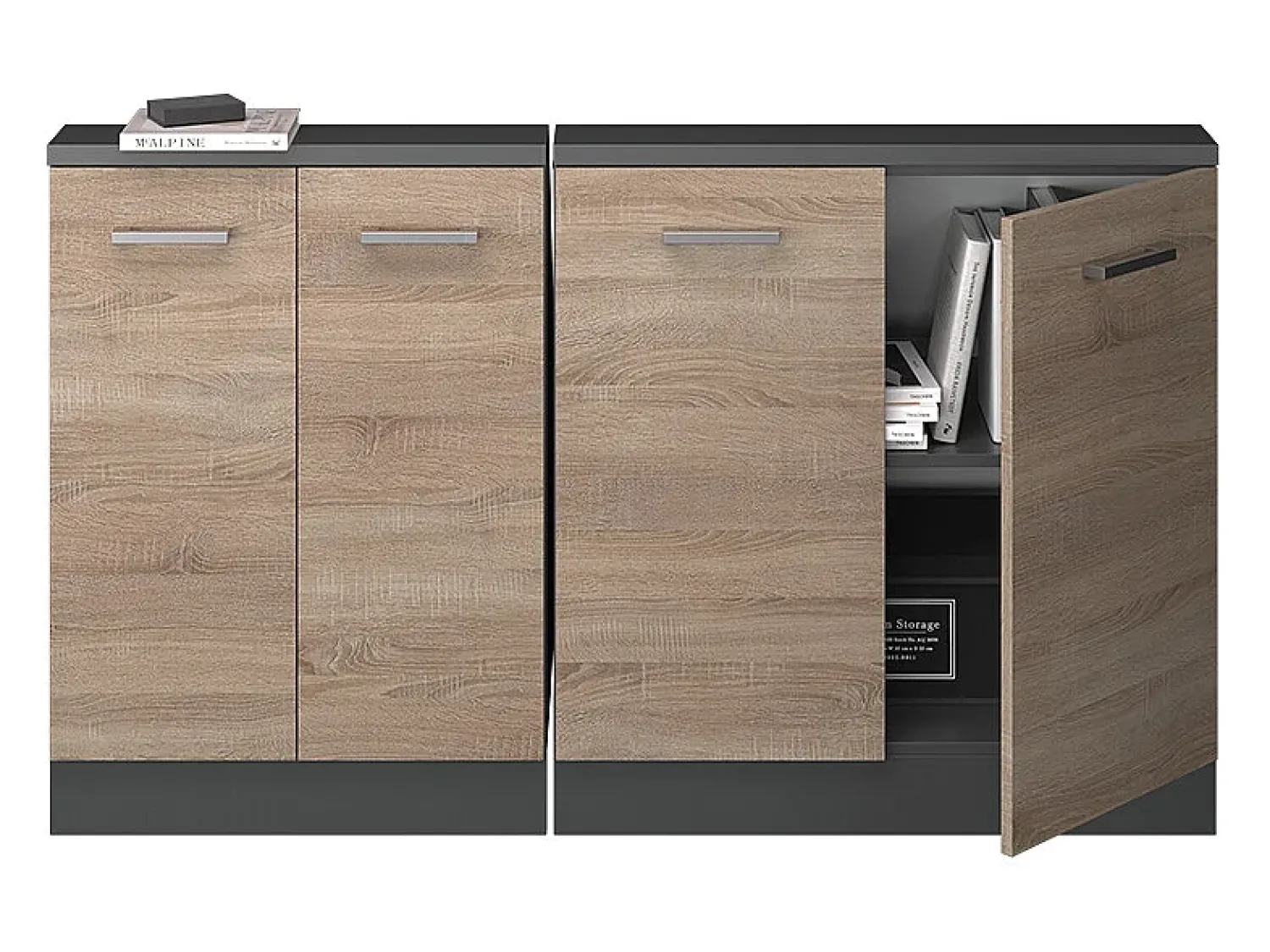 Discount Vicco Armário de cozinha para sótão inclinado sonoma 140x46x81.6 r-line Natural claro