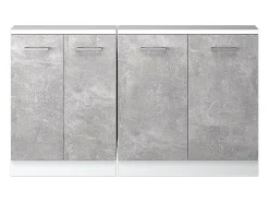Móvel De Arrumação*Vicco Armário de cozinha para sótão inclinado betão 140x46x81.6 r-line Cinzento claro