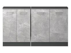 Móvel De Arrumação|Vicco Armário de cozinha para sótão inclinado betão 140x46x81.6 r-line Cinzento claro