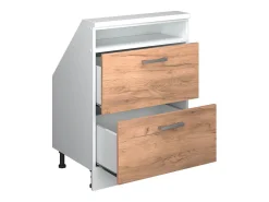 Discount Vicco Armário de cozinha para sótão inclinado carvalho goldkraft 60x46x81.6 r-line Natural escuro