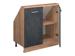 Móvel De Arrumação|Vicco Armário de cozinha para sótão inclinado concreto 80x46x81.6 r-line Preto