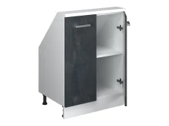 Vicco Armário de cozinha para sótão inclinado concreto 60x46x81.6 r-line^ Móvel De Arrumação