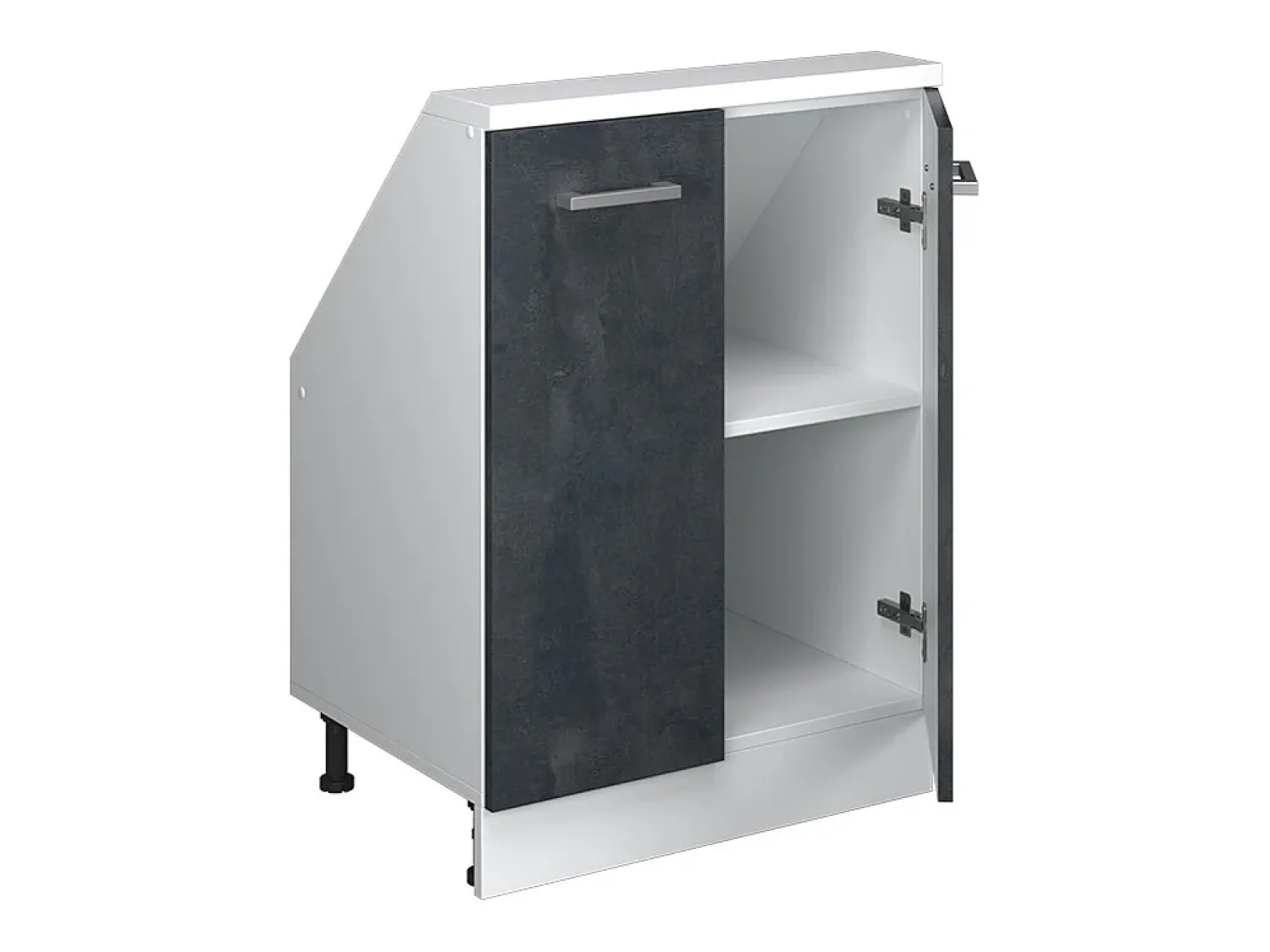 Vicco Armário de cozinha para sótão inclinado concreto 60x46x81.6 r-line^ Móvel De Arrumação