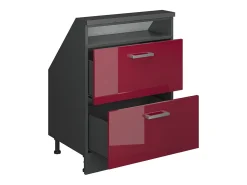 Vicco Armário de cozinha para sótão inclinado alto brilho 60x46x81.6 r-line^ Móvel De Arrumação
