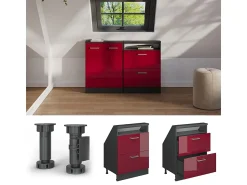 Vicco Armário de cozinha para sótão inclinado alto brilho 60x46x81.6 r-line^ Móvel De Arrumação
