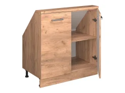 Móvel De Arrumação|Vicco Armário de cozinha para sótão inclinado carvalho goldkraft 80x46x81.6 r-line Natural escuro