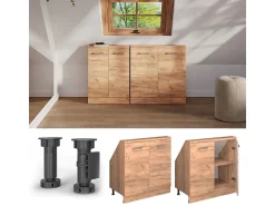 Móvel De Arrumação|Vicco Armário de cozinha para sótão inclinado carvalho goldkraft 80x46x81.6 r-line Natural escuro