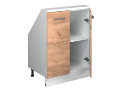 Outlet Vicco Armário de cozinha para sótão inclinado carvalho goldkraft 60x46x81.6 r-line Natural escuro