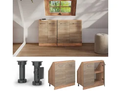 Móvel De Arrumação*Vicco Armário de cozinha para sótão inclinado sonoma 80x46x81.6 r-line Natural claro