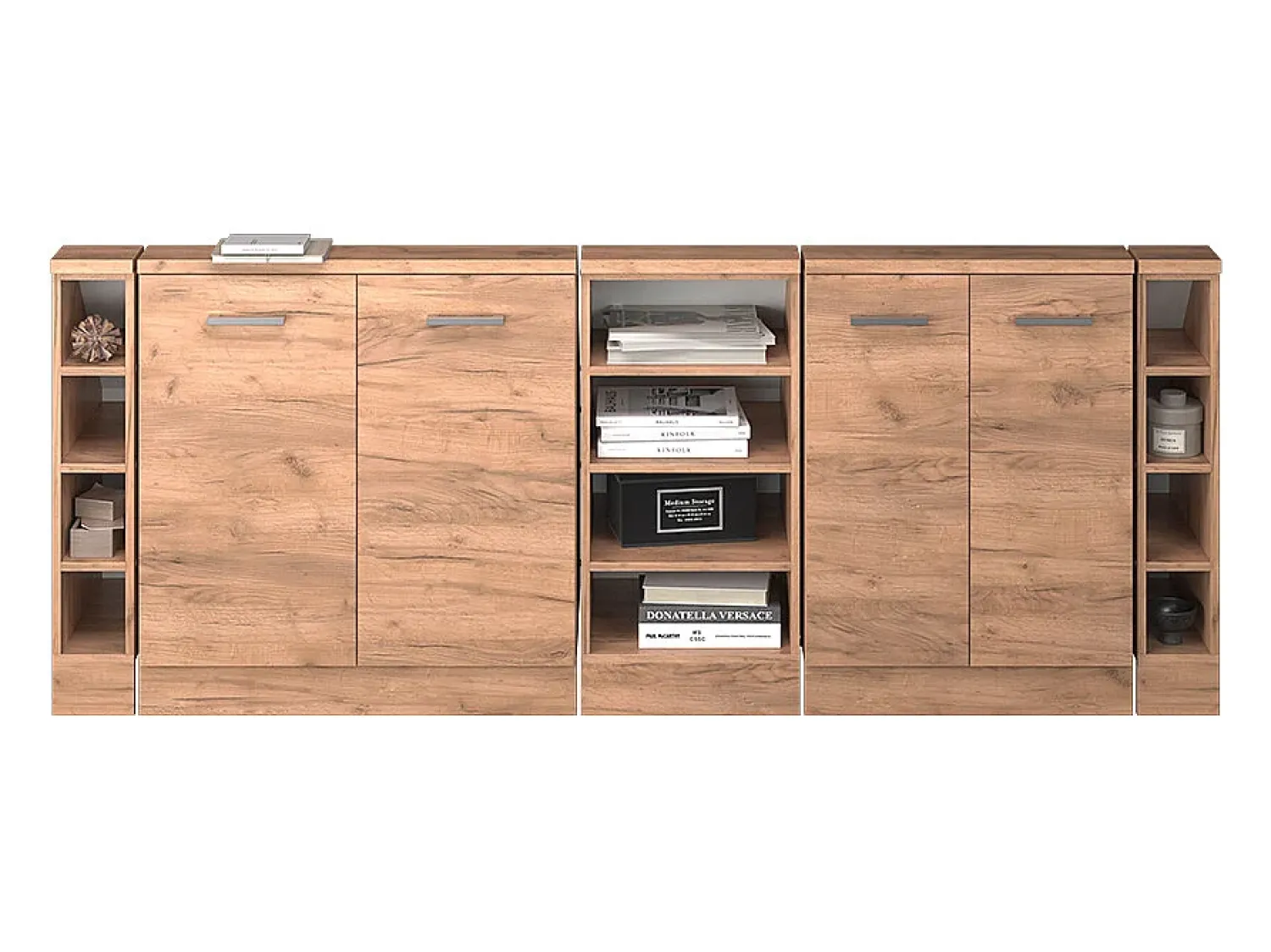 Vicco Armário de cozinha para sótão inclinado carvalho goldkraft 210x46x81.6 r-line Natural escuro