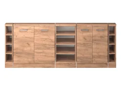 Vicco Armário de cozinha para sótão inclinado carvalho goldkraft 210x46x81.6 r-line Natural escuro