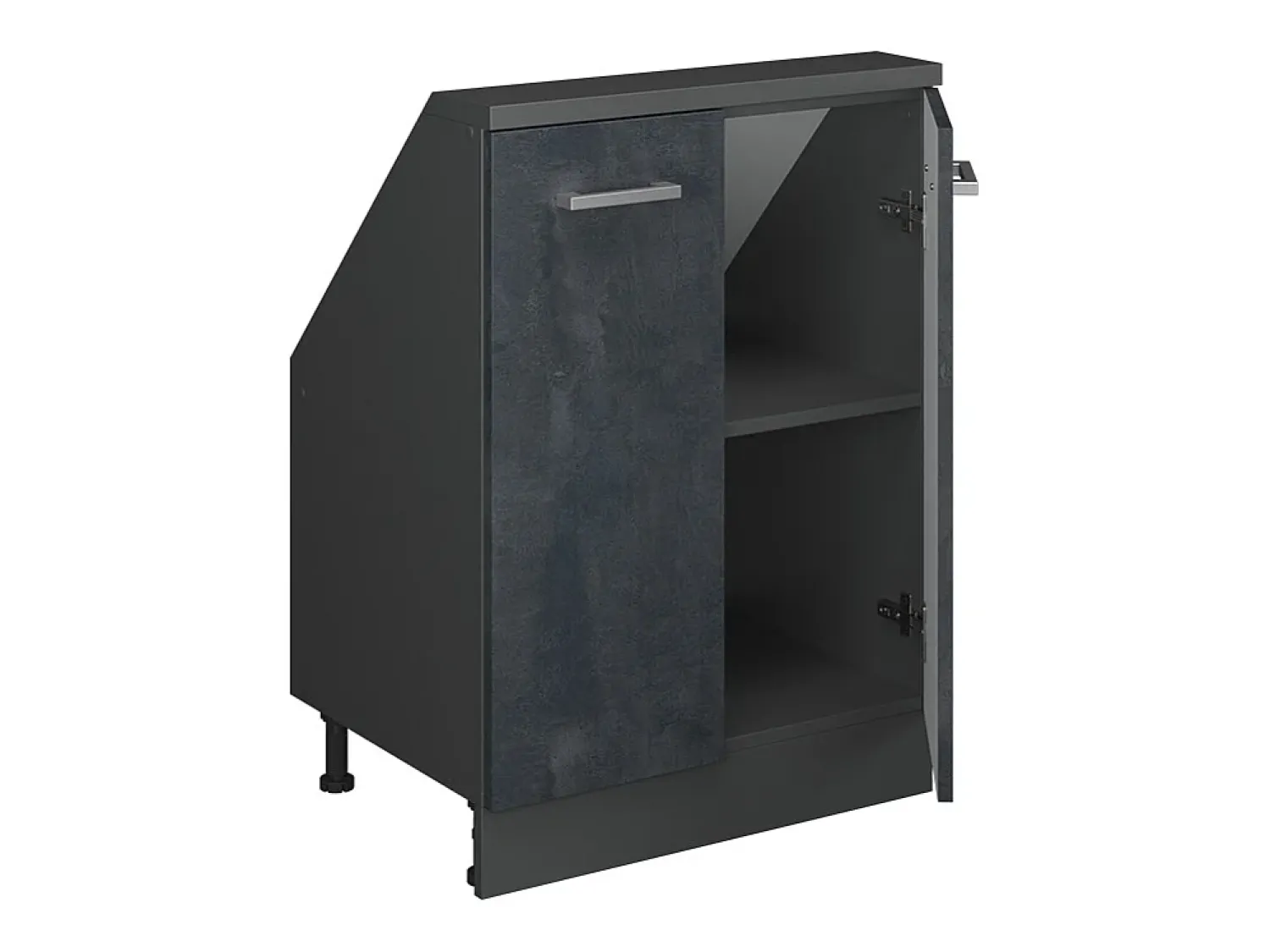 Sale Vicco Armário de cozinha para sótão inclinado concreto 60x46x81.6 r-line Preto