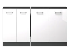 Móvel De Arrumação|Vicco Armário de cozinha para sótão inclinado alto brilho 140x46x81.6 r-line Branco