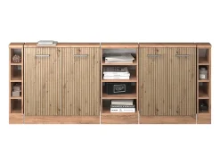 Best Vicco Armário de cozinha para sótão inclinado carvalho artesanal 210x46x81.6 r-line Natural claro