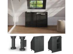 Vicco Armário de cozinha para sótão inclinado casa de campo antracite 60x46x81.6 r-line^ Móvel De Arrumação