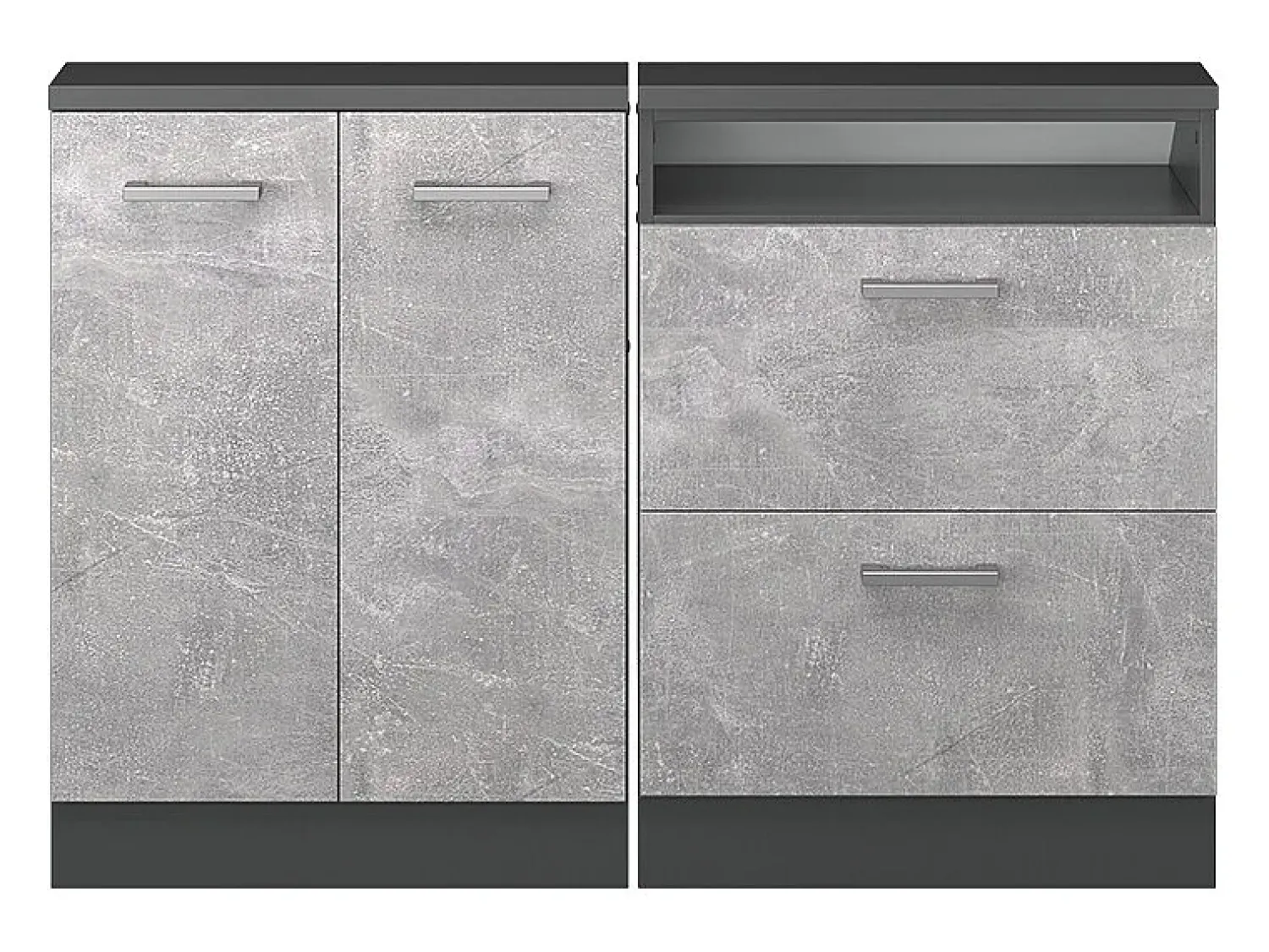 Móvel De Arrumação|Vicco Armário de cozinha para sótão inclinado betão 120x46x81.6 r-line Cinzento claro