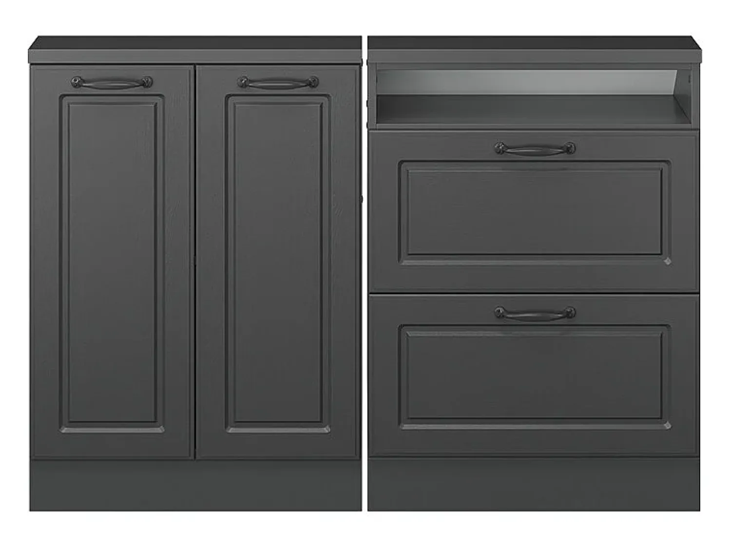 Vicco Armário de cozinha para sótão inclinado casa de campo antracite 120x46x81.6 r-line^ Móvel De Arrumação