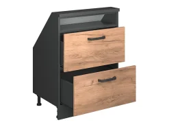 Móvel De Arrumação*Vicco Armário de cozinha para sótão inclinado carvalho goldkraft 60x46x81.6 r-line Natural escuro