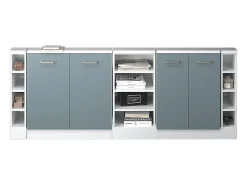 Móvel De Arrumação|Vicco Armário de cozinha para sótão inclinado -cinza 210x46x81.6 r-line Azul