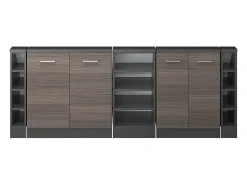 Móvel De Arrumação|Vicco Armário de cozinha para sótão inclinado cinza nobre 210x46x81.6 r-line Cinzento claro