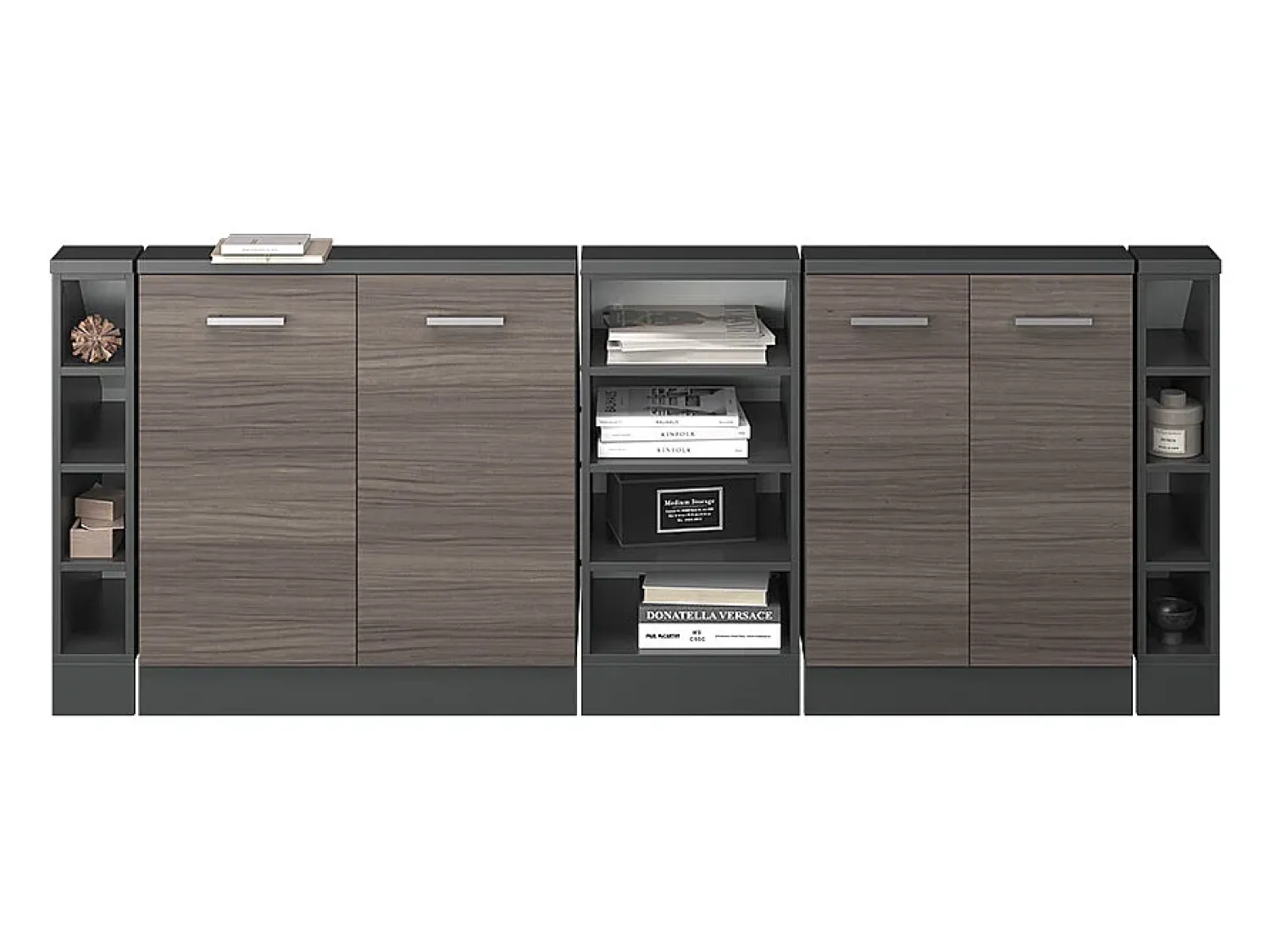 Móvel De Arrumação|Vicco Armário de cozinha para sótão inclinado cinza nobre 210x46x81.6 r-line Cinzento claro