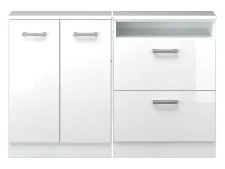 Móvel De Arrumação|Vicco Armário de cozinha para sótão inclinado alto brilho 120x46x81.6 r-line Branco