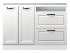 Vicco Armário de cozinha para sótão inclinado casa de campo branca 120x46x81.6 r-line^ Móvel De Arrumação