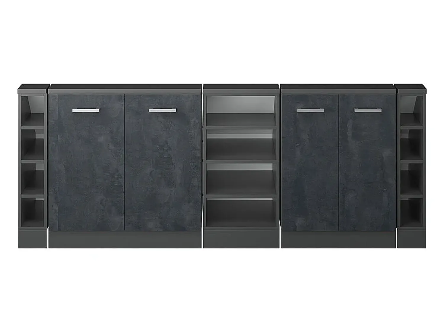 Online Vicco Armário de cozinha para sótão inclinado concreto 210x46x81.6 r-line Preto
