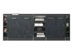 Online Vicco Armário de cozinha para sótão inclinado concreto 210x46x81.6 r-line Preto