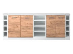 Móvel De Arrumação|Vicco Armário de cozinha para sótão inclinado carvalho goldkraft 210x46x81.6 r-line Natural escuro