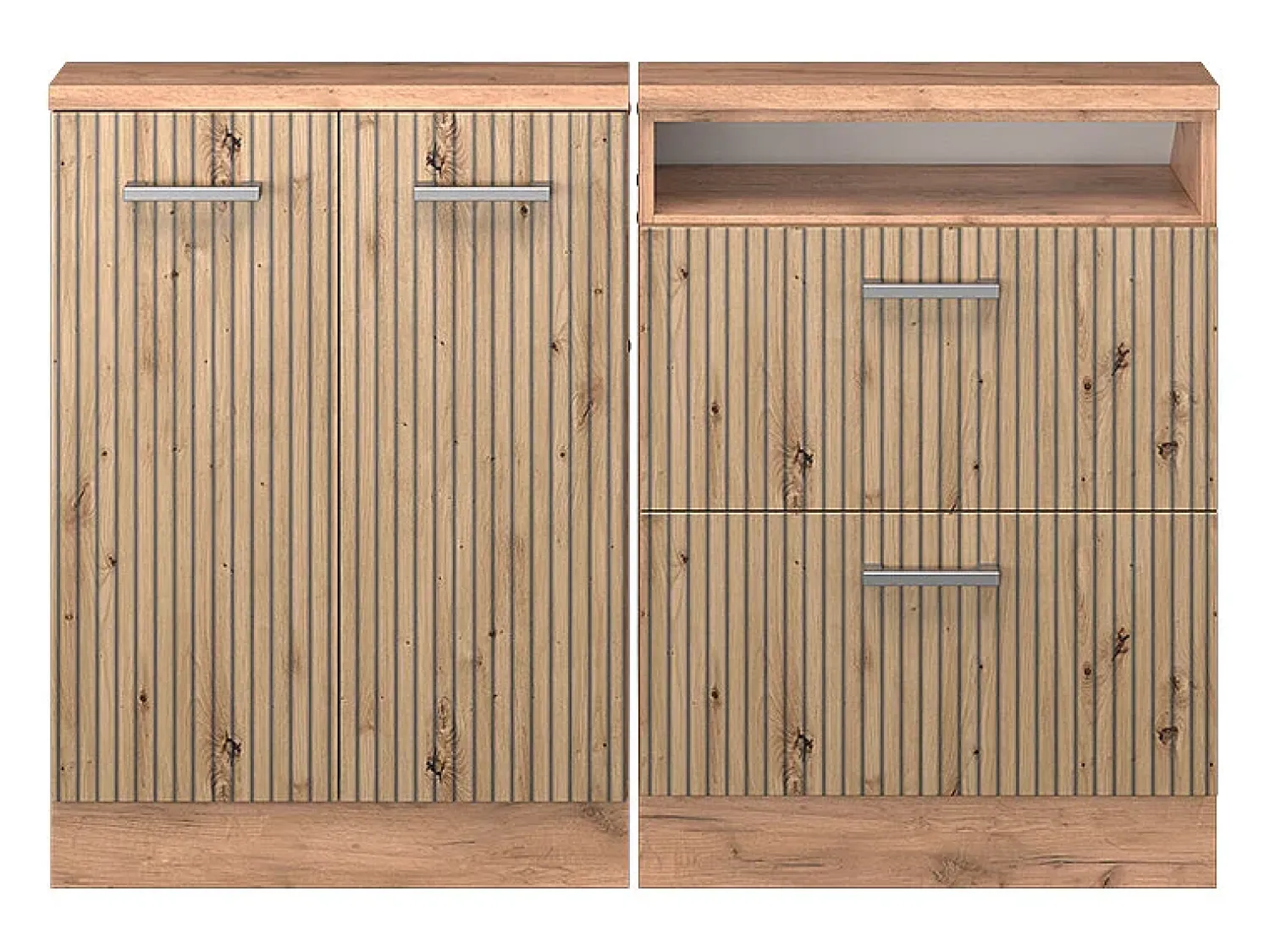 Móvel De Arrumação*Vicco Armário de cozinha para sótão inclinado carvalho artesanal 120x46x81.6 r-line Natural claro