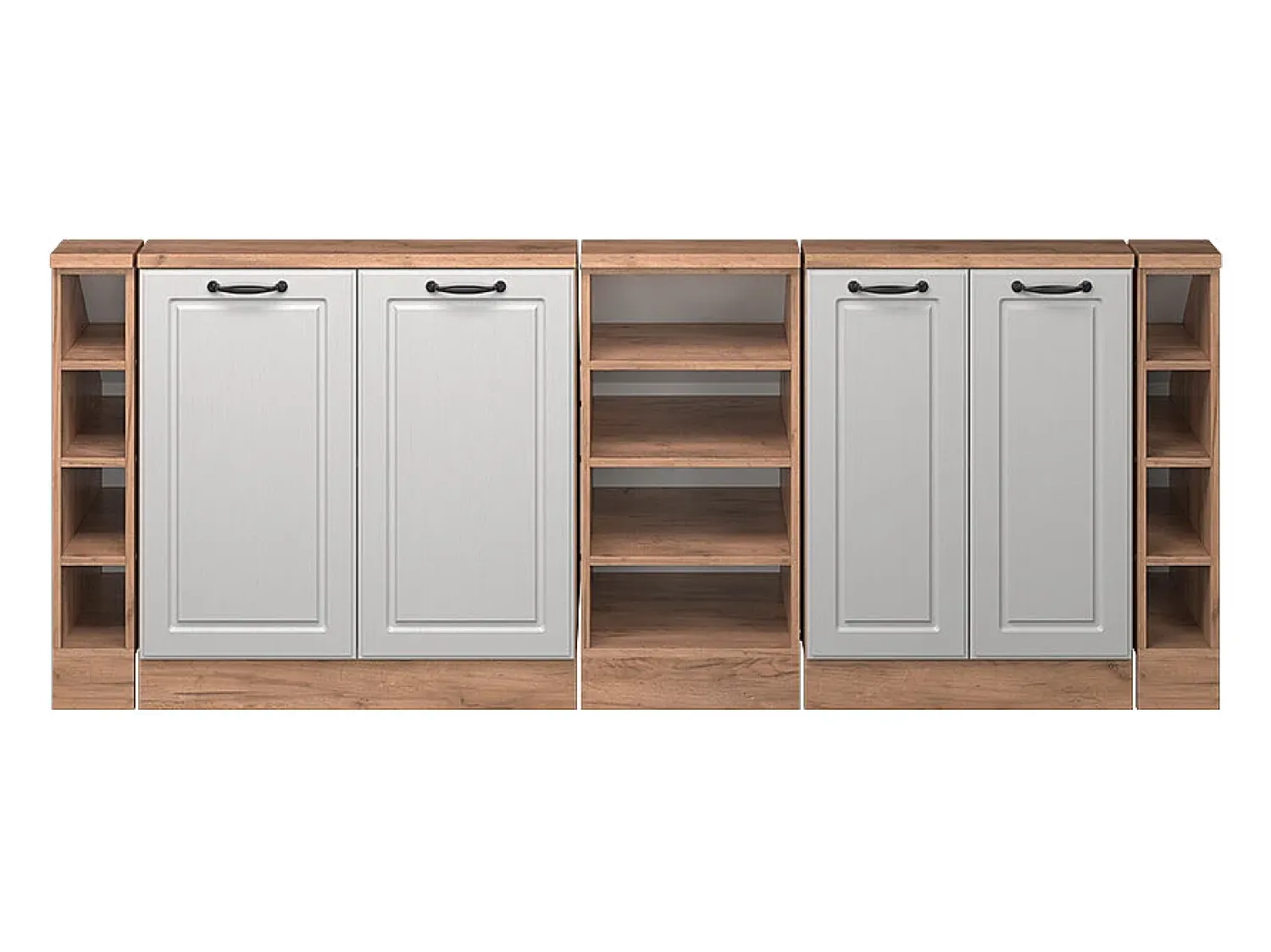 Vicco Armário de cozinha para sótão inclinado casa de campo branca 210x46x81.6 r-line^ Móvel De Arrumação